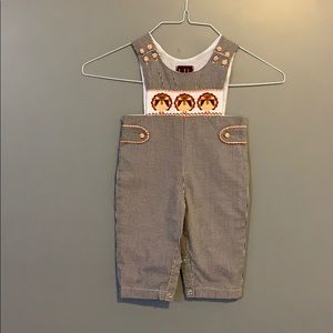 Lil Cactus turkey smocked longall Thanksgiving